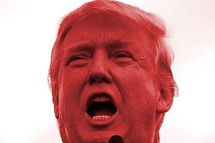 Artist makes a 'Menstrual Blood' portrait of Donald Trump to raise money for immigrants