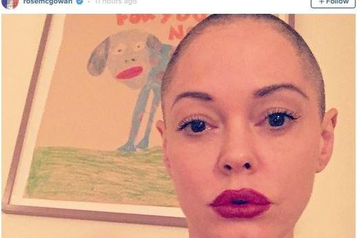 Rose McGowan goes bald