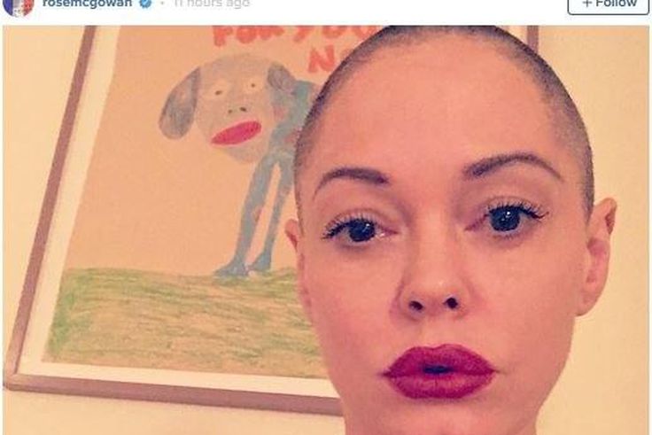 Rose McGowan goes bald