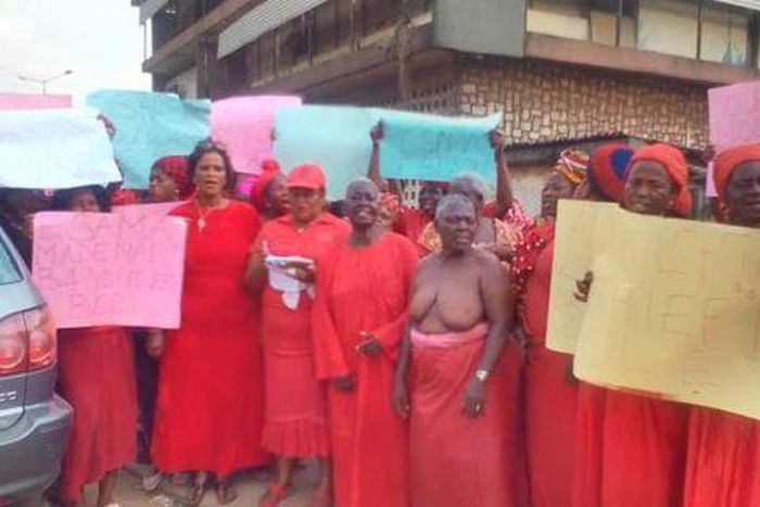 Women protest against Edo State Governor, Adams Oshiomhole in Benin City