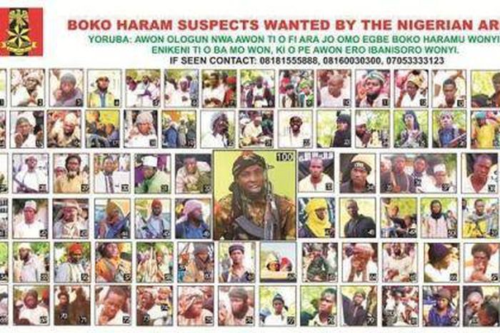 Wanted list of Boko Haram members