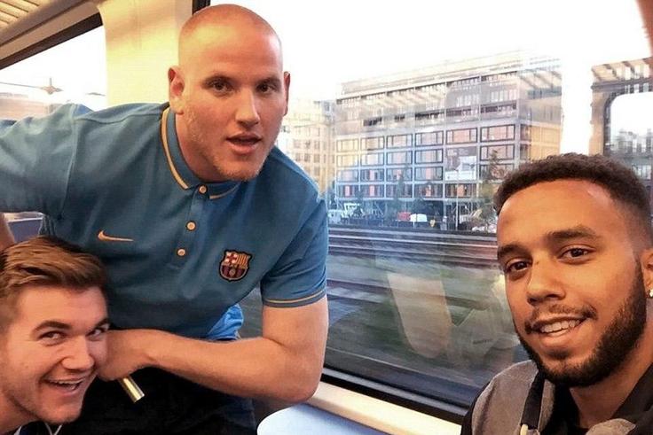 Alek Skarlatos, Spencer Stone and Anthony Sadler who disarmed the gunman on a train at Arras, France. 