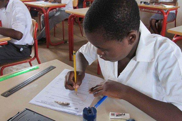 Student writing exam