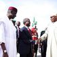 The President being received at the Nnamdi Azikwe International Airport, Abuja by Vice President Yemi Osinbajo.