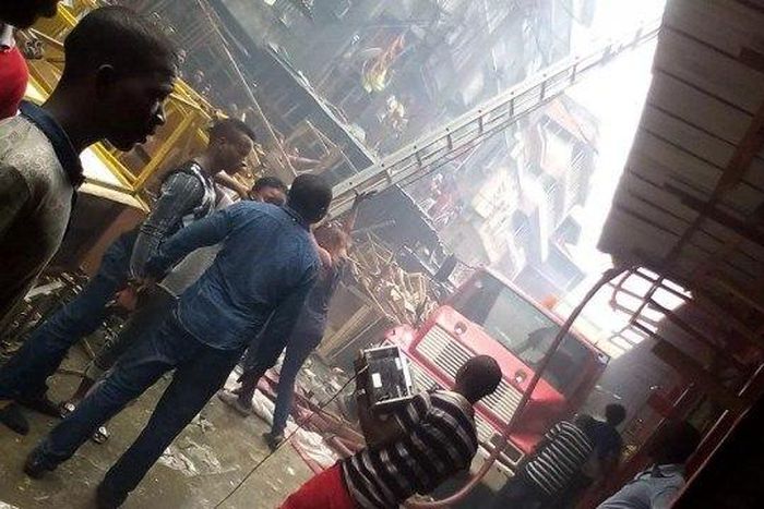 Scores feared dead as fire guts plaza in popular Balogun Market in Lagos
