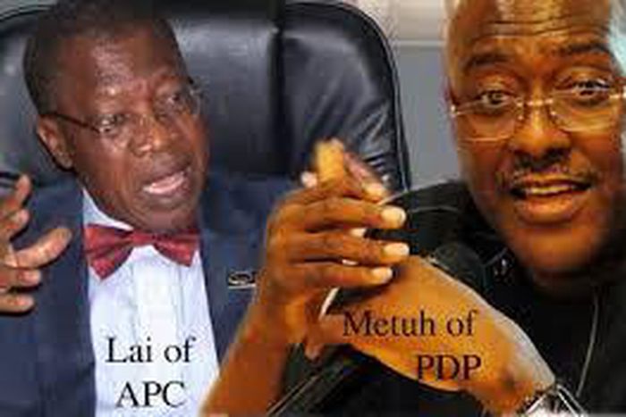 PDP National Publicity Secretary, Olisa Metuh and APC counterpart, Lai Mohammed