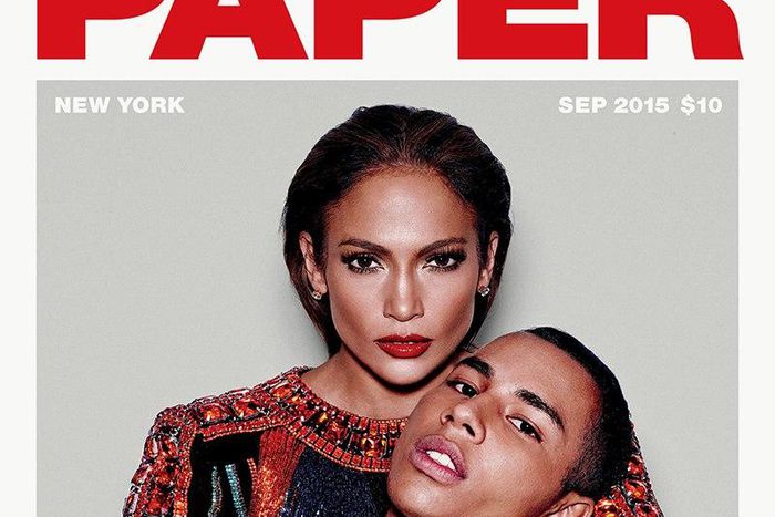 Jennifer Lopez with Olivier Rousteing for Paper Magazine
