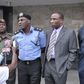 Lagos State Commissioner of Police, Mr. Fatai Owoseni (middle) addressing the media
