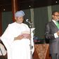 Femi Adesina (left) being sworn in as the President’s Special Adviser on Media and Publicity.