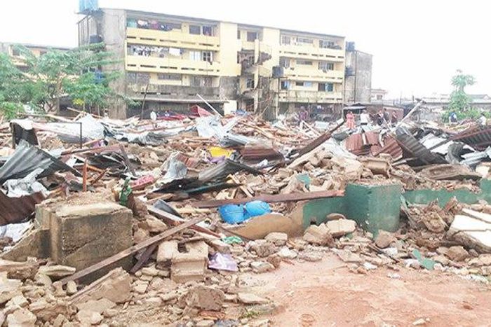 Demolished buildings in Lagos
