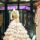 In this Aug. 3, 2008 file photo, a Saudi man stands in front of a wedding dress at a shop in Riyadh, Saudi Arabia.