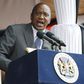 Kenya's President Uhuru Kenyatta addresses the country during the Mashujaa Day (Hero's Day) celebrations at the Nyayo National Stadium in Nairobi, October 20, 2014. REUTERS/Thomas Mukoya
