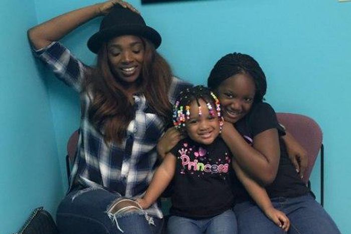 Nollywood actress, Annie Idibia, and her two lovely daughters