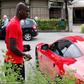 Balotelli pictured with his Ferrari F12 Berlinetta