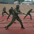 Chief of Army Staff, Tukur Buratai exercises with soldiers in Abuja