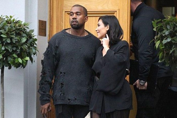 Kanye West in torn Sweater