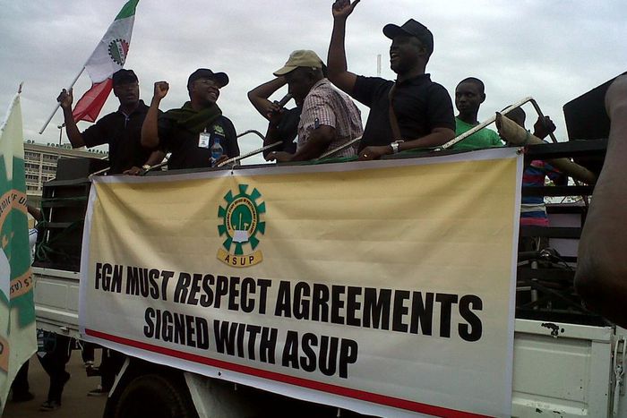 ASUP members in one of the many protests...