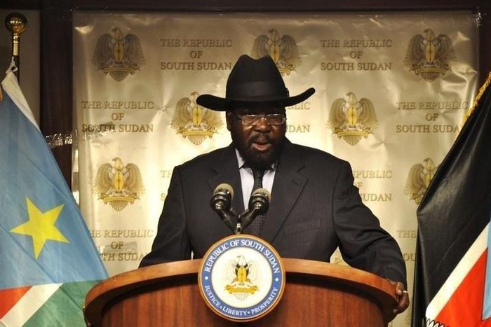 South Sudan's President Salva Kiir addresses a news conference at the Presidential palace in Juba, September 15, 2015. REUTERS/Jok Solomun