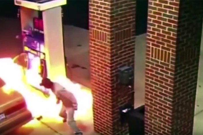 Man sets gas station on fire trying to kill spider with lighter