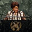 President of Liberia Ellen Johnson-Sirleaf addresses attendees during a plenary meeting of the United Nations Sustainable Development Summit at the United Nations Headquarters in Manhattan, New York September 25, 2015.  REUTERS/Andrew Kelly