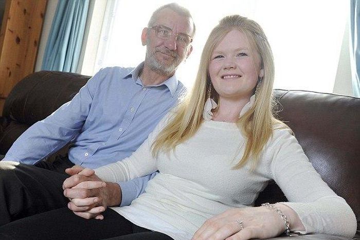 Carly King, 22, with her fiance 58-year-old Billy Potts. The pair are set to marry next week in a traditional white wedding 