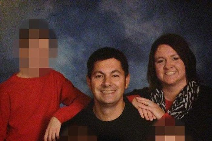 Bollinger with his wife and kids