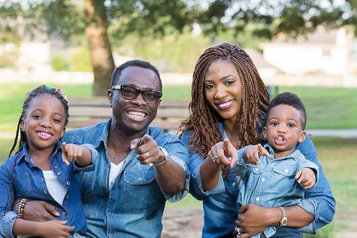 Julius Agwu and family rock denim on denim in new photo