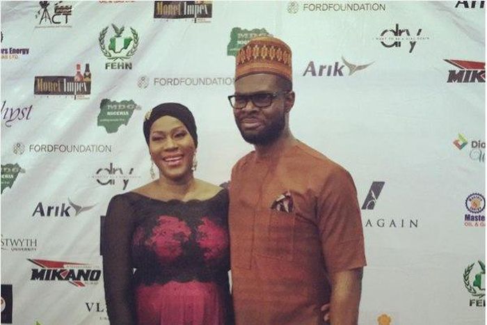 Stephanie and Linus Idahosa at the Abuja premiere of 'Dry'
