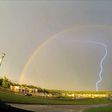 Lightning strikes around Rainnbow