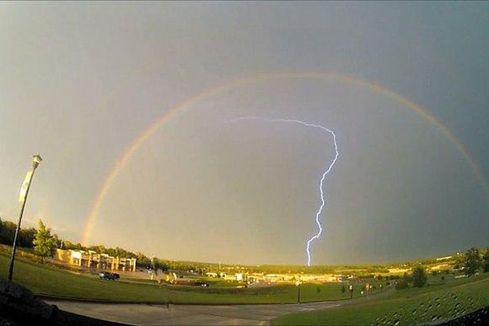 Lightning strikes around Rainnbow