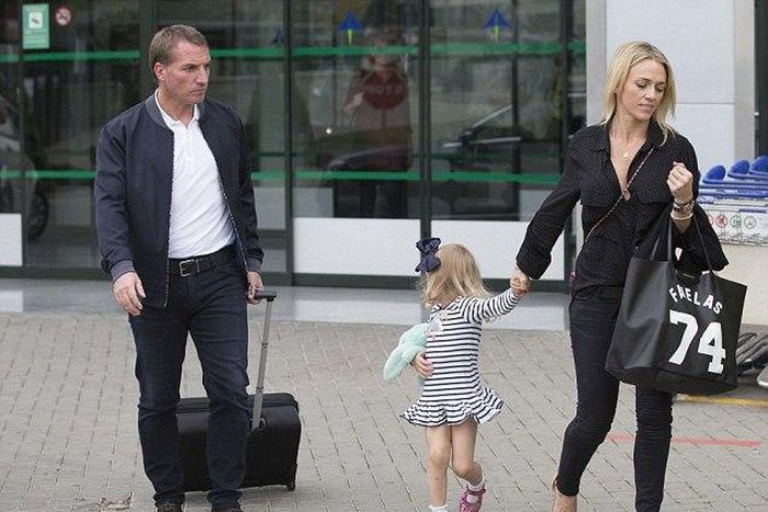 Brendan Rodgers arrives Malaga airport with partner, Charlotte