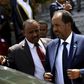 Somalia's President Hassan Sheikh Mohamud (C) walks out after attending Sudan's President Omar Hassan al-Bashir (not pictured) inauguration ceremony at National Assembly in Omdurman, June 2, 2015. REUTERS/Mohamed Nureldin Abdallah