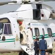 President Buhari was spotted alighting from a chopper at the Nnamdi Azikwe International Airport as he made his way to Ira on Sunday, November 22, 2015