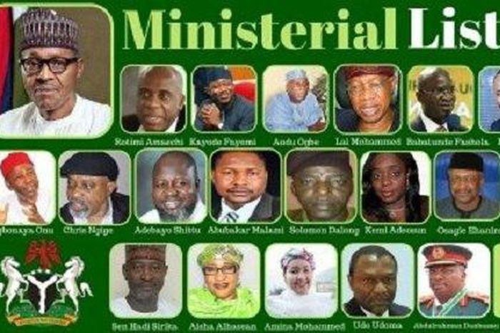 Faces of nominated ministers by President Muhammadu Buhari.