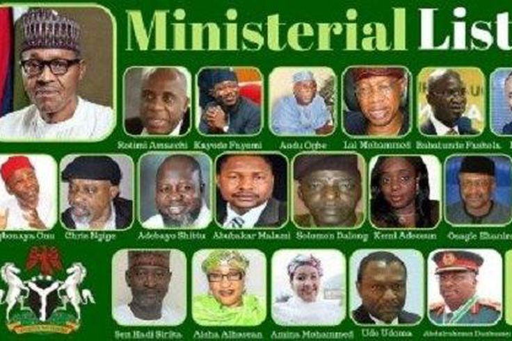 Faces of nominated ministers by President Muhammadu Buhari.