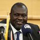 South Sudan's rebel leader Riek Machar prepares to address a news conference during the peace signing meeting in Ethiopia's capital Addis Ababa, August 17, 2015. REUTERS/Tiksa Negeri