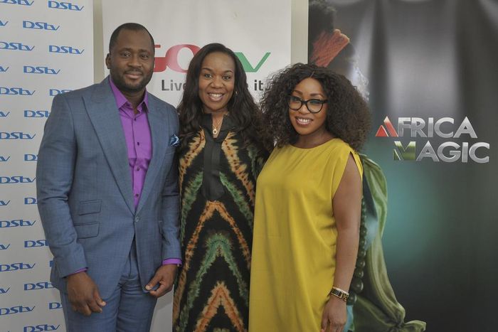 Desmond Elliott, M-Net Regional Director: West Africa, Wangi Mba-Uzoukwu and Rita Dominic at the M-Net Local Content roundtable at the just concluded MultiChoice Content Showcase in Mauritius.