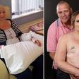 Cancer survivor, Alison Hawkes and husband, Ian Hawkes in a topless photoshoot