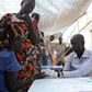 A displaced girl is tested for malaria at an MSF clinic in Tomping camp, where some 17,000 displaced people who fled their homes are being sheltered by the United Nations, in Juba , in a file photo. REUTERS/Andreea Campeanu
