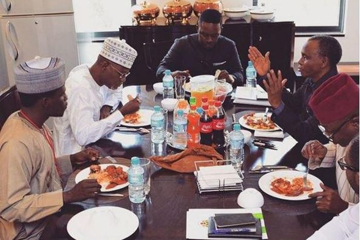 M.I dining with the Governor of Kaduna