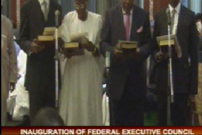 Babatunde Fashola sworn in alongside three other ministerial candidates