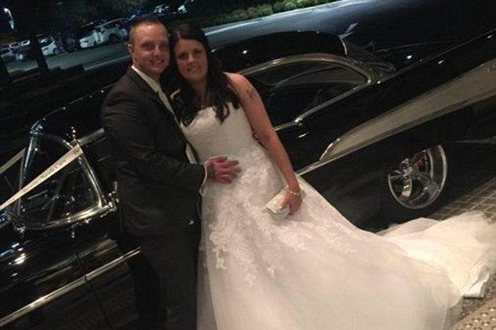 Newlyweds Tenille and Adam Bradley were celebrating their wedding when a man got into an argument with some of the guests and tried to run some of them over - including the bride