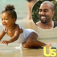 Starlet, North West, 2, playing at the beach while on vacation with her family in St Barts