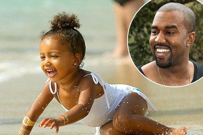 Starlet, North West, 2, playing at the beach while on vacation with her family in St Barts