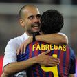 Cesc Fabregas and Pep Guardiola