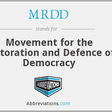 MRDD - Movement for the Restoration and Defence of Democracy