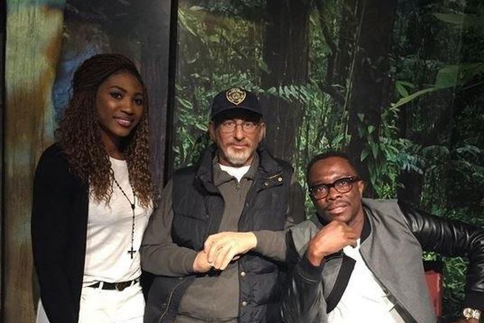 Julius Agwu and his wife Ibiere Agwu at Madam Tussauds in London