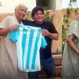 Hugged by the hands of God, infamous ref meets Maradona