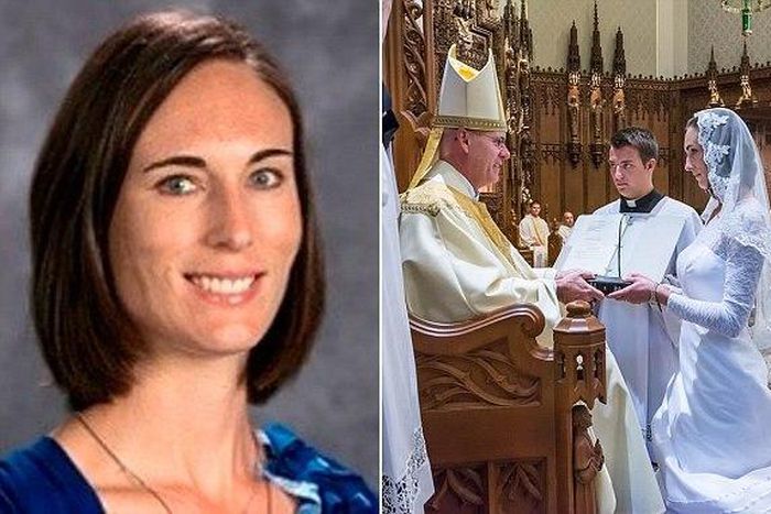 Ms. Hayes at her wedding ceremony to 'Jesus'