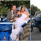 27-yr-old Claire Davies had driven in a borrowed tractor to wed her farmer husband, Huw Davies